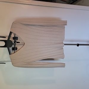 Plus-Size Studio 1940 V-Neck Sweater, Color Gold  Sparkle, Size 18/20W